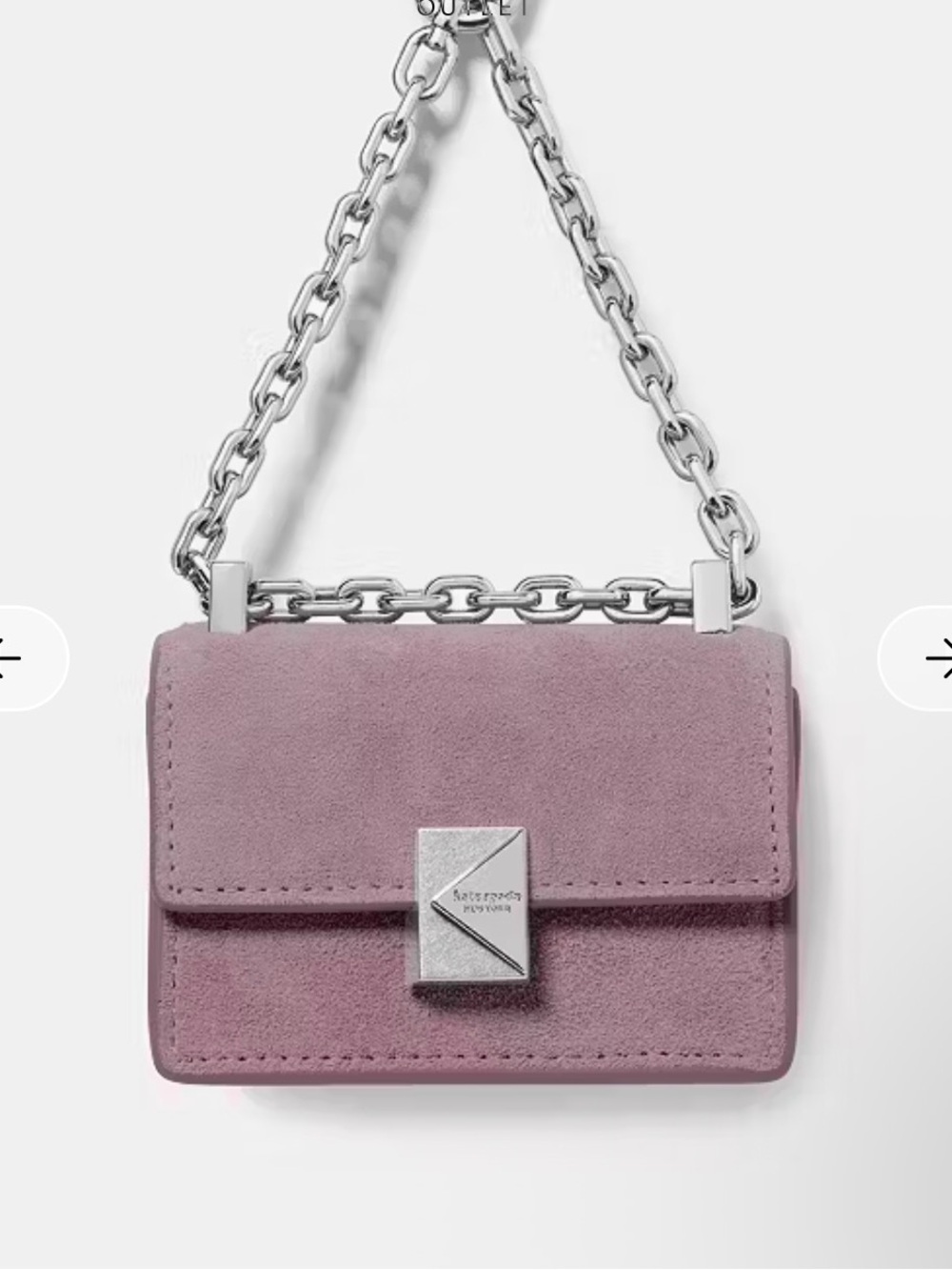 Kate Spade Deco Mini Bag Charm – Purple Suede